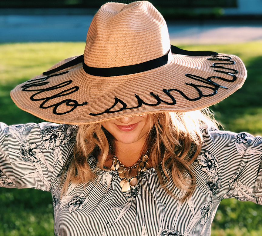 Sequin Personalized DIY Summer Hat on a Budget