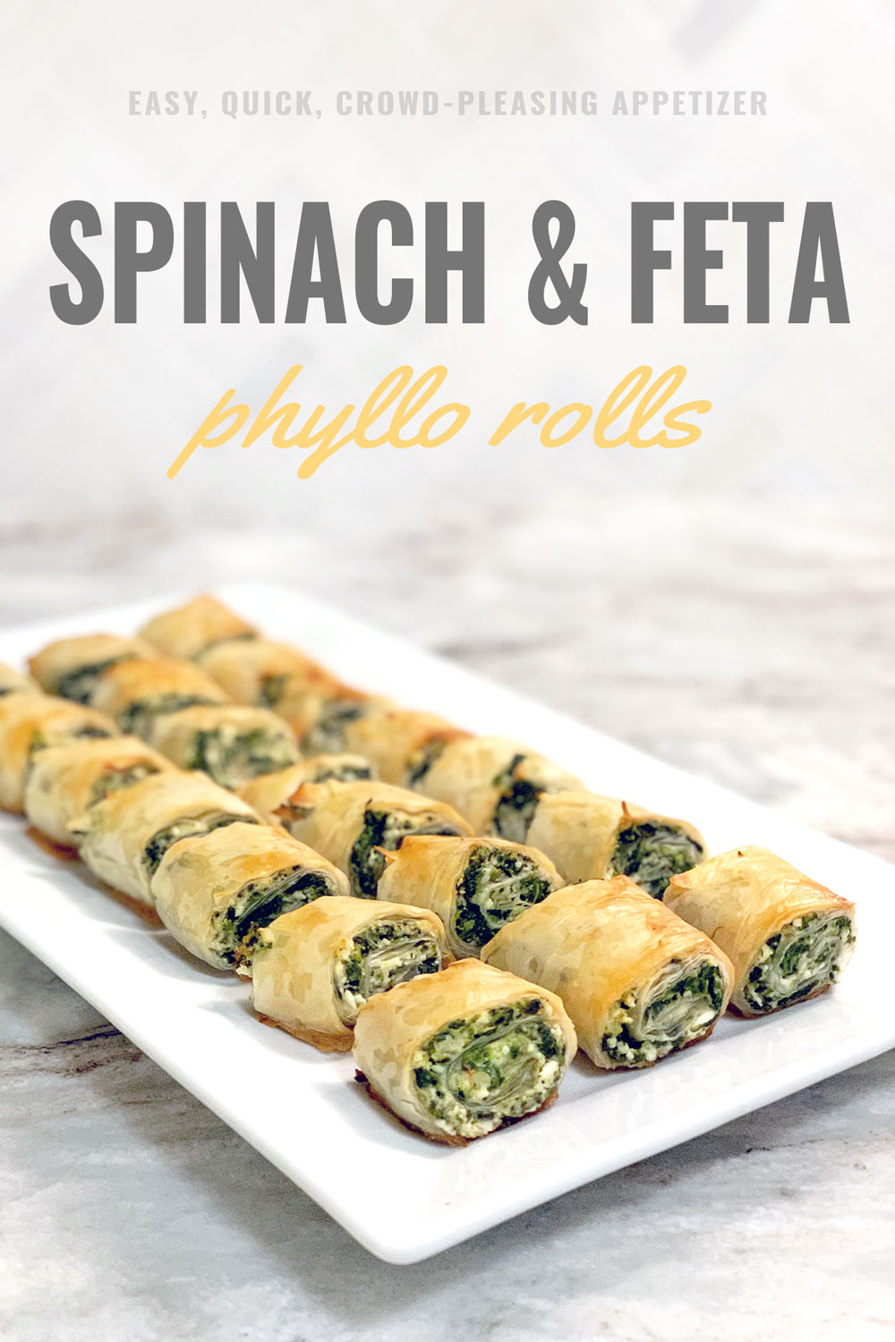 Spinach Feta Phyllo Rolls Easy, Quick Appetizer Recipe