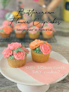 buttercream flower cupcakes decoration tutorial easy for beginners