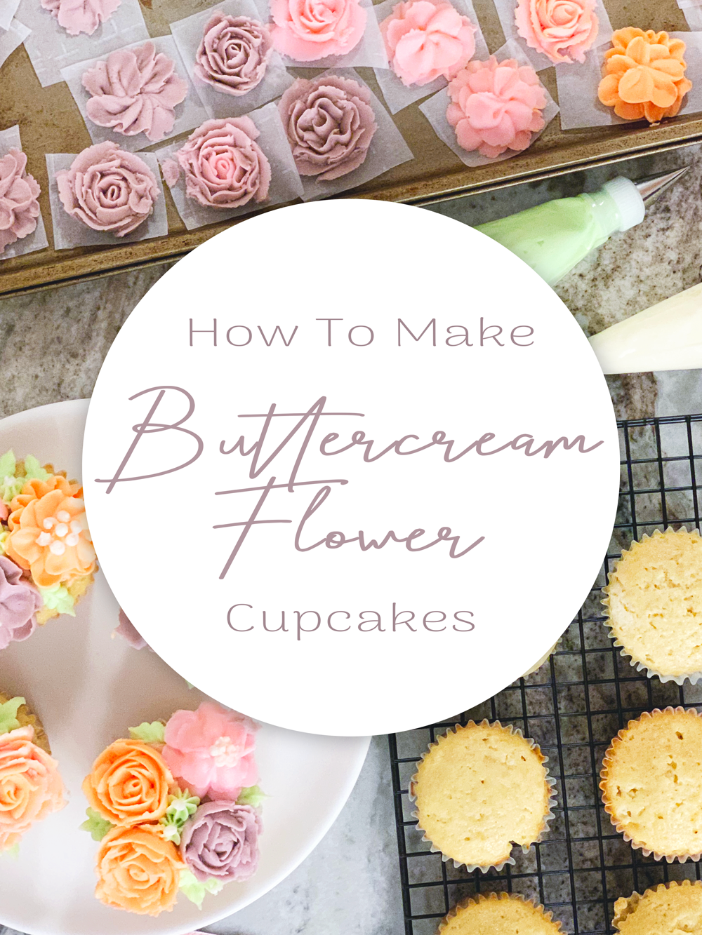 Buttercream Flower Cupcakes - Simple & Easy Decorating Tutorial