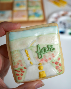 the sound of music watercolor painted royal icing cookies