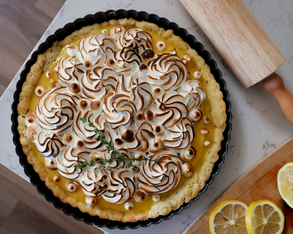 Lemon Lavender Meringue Tart with Thyme Shortcrust Pastry