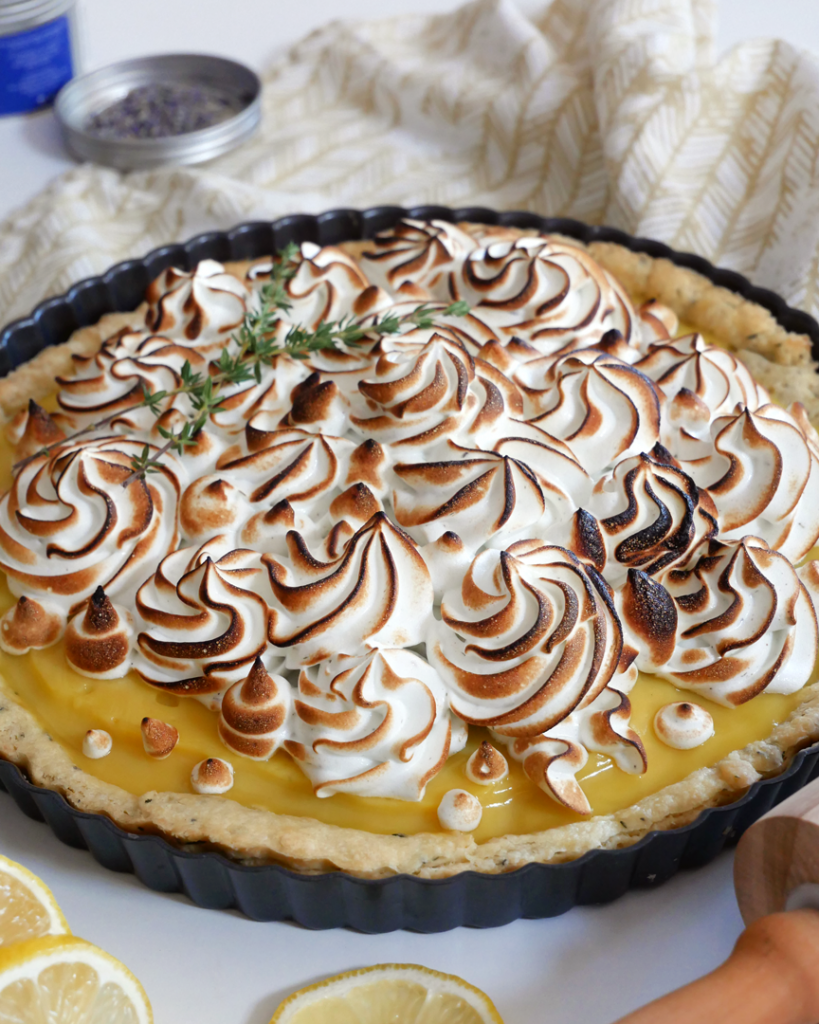 Lemon Lavender Meringue Tart with Thyme Shortcrust Pastry