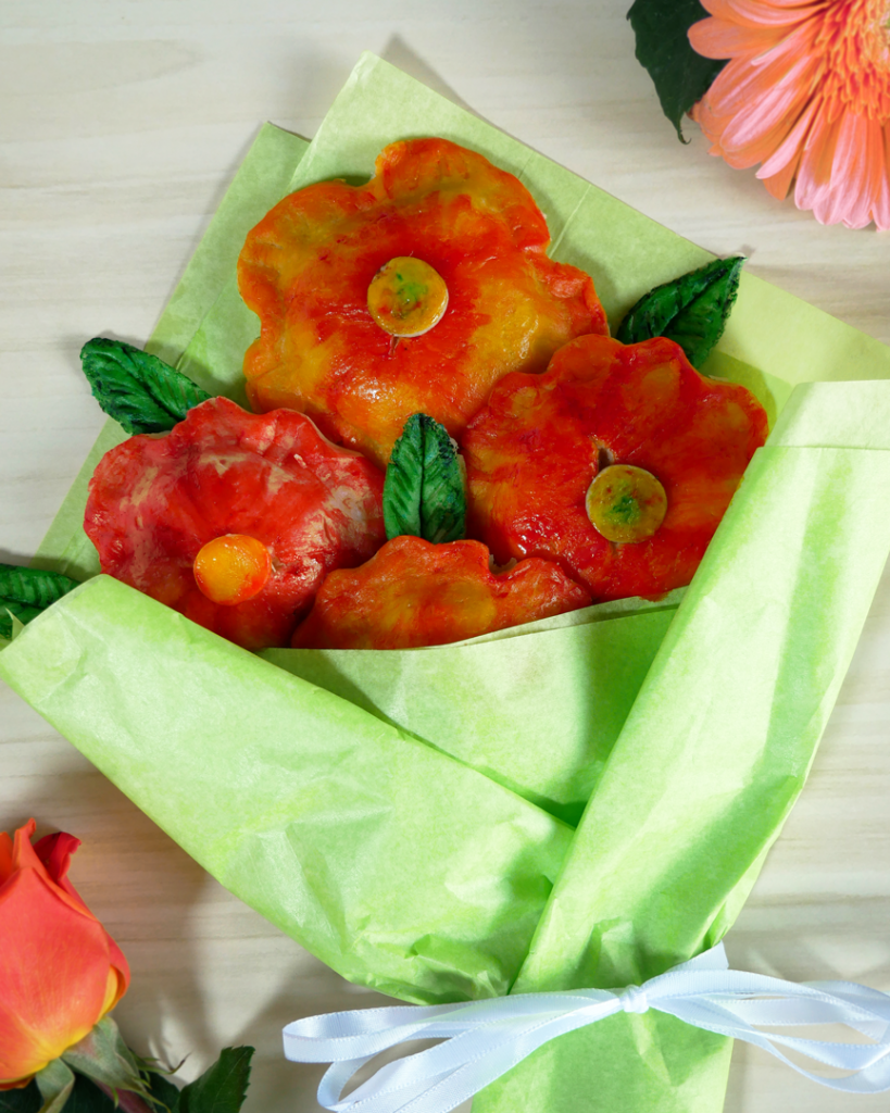 Watercolor-Painted Apple Hand Pies painted with Edible Watercolor to resemble flowers